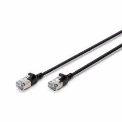 Digitus CAT 6A F-FTP Slim Patch Cable, AWG 32/7, 0,5 m, Cat6a, F/FTP (FFTP), RJ-45, RJ-45, Noir