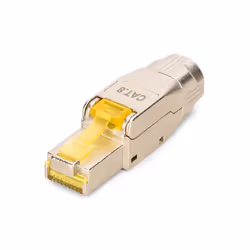 Digitus Connecteur de terrain CAT 8.1, blindé, connexion de montage sans outils, RJ-45, Argent, Jaune, Mâle, Droit, Cat8.1, N ...