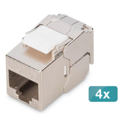 Digitus Module Keystone compact CAT 6A, blindé, raccordement de montage sans outil, 4 pièces