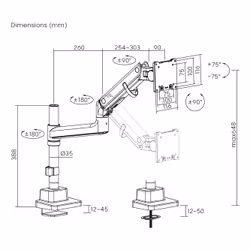 Digitus Support d'écran simple, 57", 27 kg - Vue supplémentaire 5