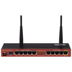 Mikrotik RB2011UIAS-2HND-IN, Wi-Fi 4 (802.11n), Monobande (2,4 GHz), Ethernet/LAN, Noir, Bordeaux