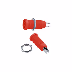 Stäubli XEB-1R 66.9131-22 · Ø de la broche: 4 mm · rouge · Contenu: 1 pc(s) Laiton roulé Les douilles se composent de deux de ...
