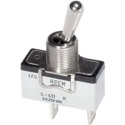 Apem - Interrupteur à levier 1 x Off/On 6-631H/2 250 v/ac 6 a à accrochage 1 pc(s) D77139