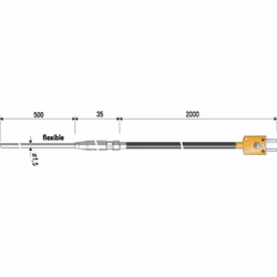 Informations techniques Connexion (technique de mesure) : fiche mâle thermocouple Dimension produit, Ø : 1.5 mm Longueur : 50 ...