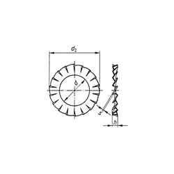 100 Rondelles à dents A6.4 Toolcraft D6798 DIN 6798 Enseignement Washers: Contenu: 100 unités. Diamètre intérieur: 6 mm. 4 mm ...