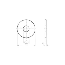 Toolcraft - rondelle 5.3 mm 15 mm acier inoxydable A2 100 pc(s) 5,3 D9021-A2 194719