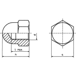 TOOLCRAFT M5 D1587-POLY 194792 Écrou borgne hexagonal M5 plastique 10 pc(s) S59457