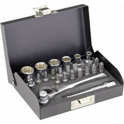 Toolcraft - Jeu de clés à douille métrique 1/4 (6.3 mm) 23 pièces 820928