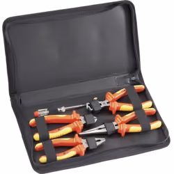Informations techniques Norme DIN : DIN EN 60900 Norme EN : EN 60900 Poids : 1358 g Set de pinces VDE 4 pcs + testeur de phas ...
