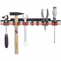 Informations techniques Dimensions produit, largeur : 48 mm Longueur : 435 mm Porte-outils en alu, 6 emplacements Ce porte-ou ...