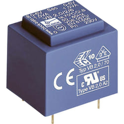 Block - vb 1,2/2/12 Transformateur pour circuits imprimés 1 x 230 v 2 x 12 v/ac 1.20 va 100 mA D97439