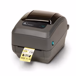 Zebra GK420t, Thermique direct/Transfert thermique, 203 x 203 DPI, 127 mm/sec, Avec fil, Gris