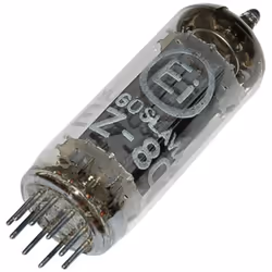 Informations techniques Courant d'anode I(A) : 90 mA Courant de chauffage I(F) : 600 mA Culot : noval Dimensions produit, hau ...