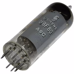 Informations techniques Courant d'anode I(A) : 2.8 mA Courant de chauffage I(F) : 100 mA Culot : noval Dimensions produit, ha ...