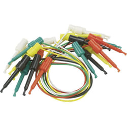 Voltcraft - Set de cordons de mesure pinces crocodile pinces crocodile 0.28 m noir, rouge, vert, jaune, blanc 1 set