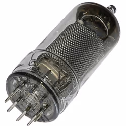 Informations techniques Courant d'anode I(A) : 5 mA Courant de chauffage I(F) : 200 mA Culot : rimlock 8 broches Dimensions p ...