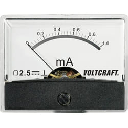 Voltcraft - AM-60X46/1MA/DC AM-60X46/1MA/DC Appareil de mesure à encastrer AM-60X46/1mA/DC 1 mA Bobine