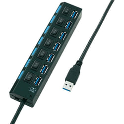 Conrad 393539 hub & concentrateur USB 3.2 Gen 1 (3.1 Gen 1) Type-A Noir