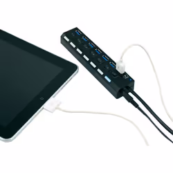 Conrad 393539 hub & concentrateur USB 3.2 Gen 1 (3.1 Gen 1) Type-A Noir