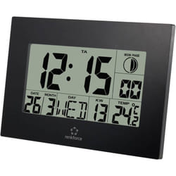 Renkforce - Horloge murale radiopiloté(e) E0311R 230 mm x 163 mm x 28 mm noir