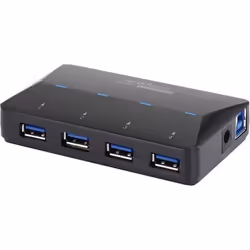 Renkforce RF-3806031, USB 3.2 Gen 1 (3.1 Gen 1) Type-B, USB 3.2 Gen 1 (3.1 Gen 1) Type-A, 5000 Mbit/s, Noir, Secteur, 12 V