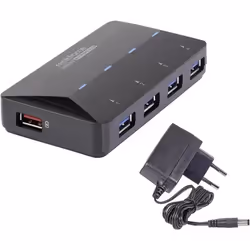 Renkforce RF-3806031 hub & concentrateur USB 3.2 Gen 1 (3.1 Gen 1) Type-B 5000 Mbit/s Noir