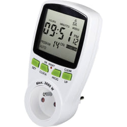 Renkforce - Programmateur horaire pour prise électrique 1289404 numérique programme hebdomadaire 3680 w IP20 fonction com