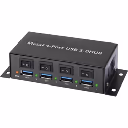 Renkforce 1318454 hub & concentrateur USB 3.2 Gen 1 (3.1 Gen 1) Type-A 5000 Mbit/s Noir