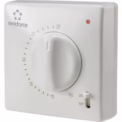 Description générale Le thermostat d'ambiance Renkforce TR-93 est conçu pour un montage apparent et permet un réglage de la t ...