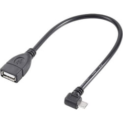 Renkforce - Câble usb usb 2.0 USB-Micro-B mâle, usb-a femelle 0.10 m noir avec fonction otg, contacts dorés RF-4080777