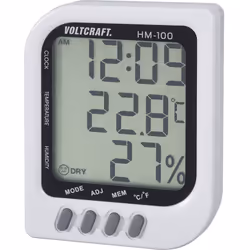 Informations techniques Résolution de l'écran : 0.1 °C / 1 % HR Informations techniques Alimentation : 1,5 V/DC (1 Pile LR3 A ...