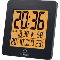 Renkforce - 1383425 radiopiloté(e) Réveil noir Heures de réveil 2