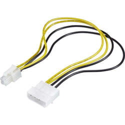 Câble de raccordement Renkforce alimentation [1x atx mâle 4 pôles - 1x Alimentation ide mâle 4 pôles] 0.30 m jaune, noir Y093521