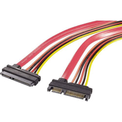 Disque dur, alimentation Rallonge [1x sata mâle 7+15 pôles - 1x sata femelle 7+15 pôles] 0.50 m rouge, orange, noir, jaune Y093581 - Renkforce