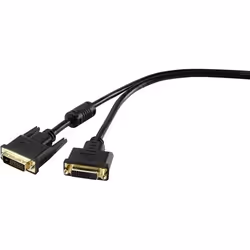 Renkforce RF-4212198, 1,8 m, DVI, DVI, Mâle, Femelle, Noir