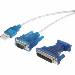 Renkforce RF-4222053, Noir, 0,4 m, USB Type-A, DB-25, Mâle, Mâle