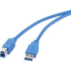 Câble usb usb 3.2 Gen1 (usb 3.0) usb-a mâle, usb-b mâle 1.80 m bleu contacts dorés RF-4260504 W579861 - Renkforce