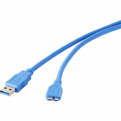 Renkforce RF-4264542, 1 m, USB A, Micro-USB B, USB 3.2 Gen 1 (3.1 Gen 1), 5000 Mbit/s, Bleu