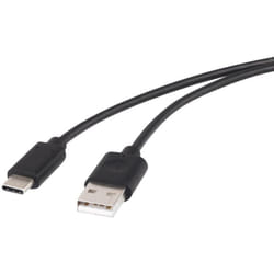 Câble usb usb 2.0 usb-a mâle, usb-c® mâle 1.00 m noir contacts dorés RF-4288947 W508101 - Renkforce