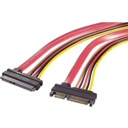Renkforce - disque dur, alimentation Rallonge [1x sata mâle 7+15 pôles - 1x sata femelle 7+15 pôles] 0.20 m rouge, orange
