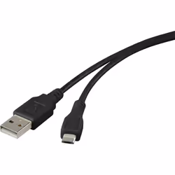 Renkforce RF-4316220, 1 m, USB A, Micro-USB B, USB 2.0, 480 Mbit/s, Noir