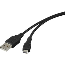 Renkforce RF-4316220 câble USB 1 m USB 2.0 USB A Micro-USB B Noir