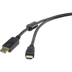 Renkforce RF-4382727 câble vidéo et adaptateur 1,8 m DisplayPort HDMI Noir