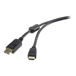 Câble vidéo-audio DisplayPort - HDMI 5m double blindage noir renkforce