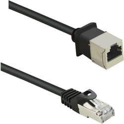 Renkforce - RF-4394121 RJ45 Câble réseau, câble patch cat 5e f/utp 1.00 m noir Rallonge avec cliquet d'encastrement, contacts dorés 1 pc(s) W814741
