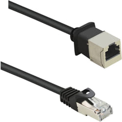 Renkforce - RF-4394127 RJ45 Câble réseau, câble patch cat 5e f/utp 5.00 m noir Rallonge avec cliquet d'encastrement, cont