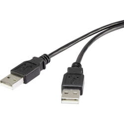 Renkforce Câble USB USB 2.0 USB-A mâle, USB-A mâle 3.00 m noir contacts dorés RF-4463046 W648651