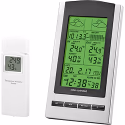 enquête Température intérieure / extérieure (°C / °F) & humidité Pression barométrique avec 24 heures d’historique Affichage  ...