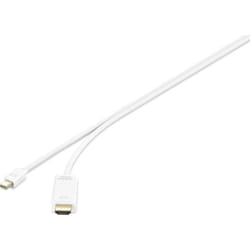 Renkforce - Câble adaptateur Mini-Display / hdmi Fiche mâle Mini DisplayPort, Fiche mâle hdmi-a 1.80 m blanc RF-4660902 contacts dorés Câble Displa