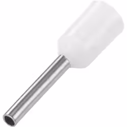 Conrad 1091304, Embouts de fil, Argent, Droit, Métallique, Blanc, Cuivre, PVC